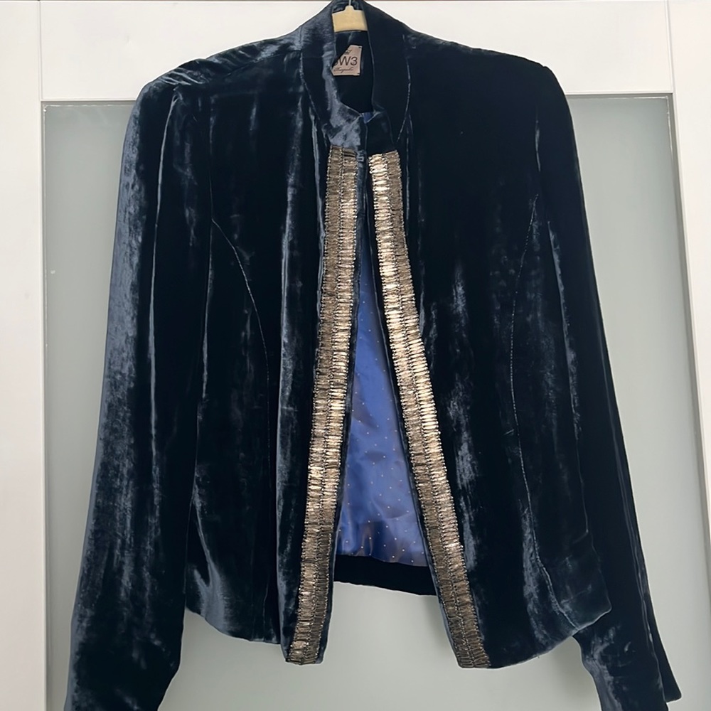SW3 Navy Blue velvet blazer jacket